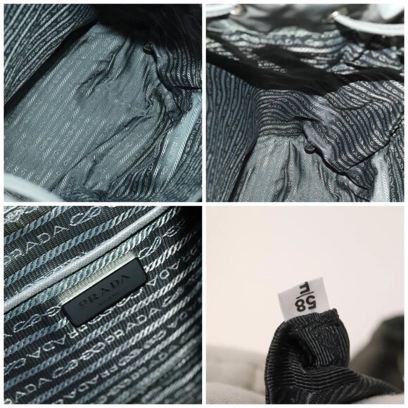 PRADA Backpack Nylon Gray Silver Auth yk19217 - Picture 15 of 16